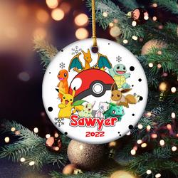 Personalized Pokemon Christmas Pikachu Xmas 2022 Gift Ornament Perfect And Unique Gifts For Family On Christmas