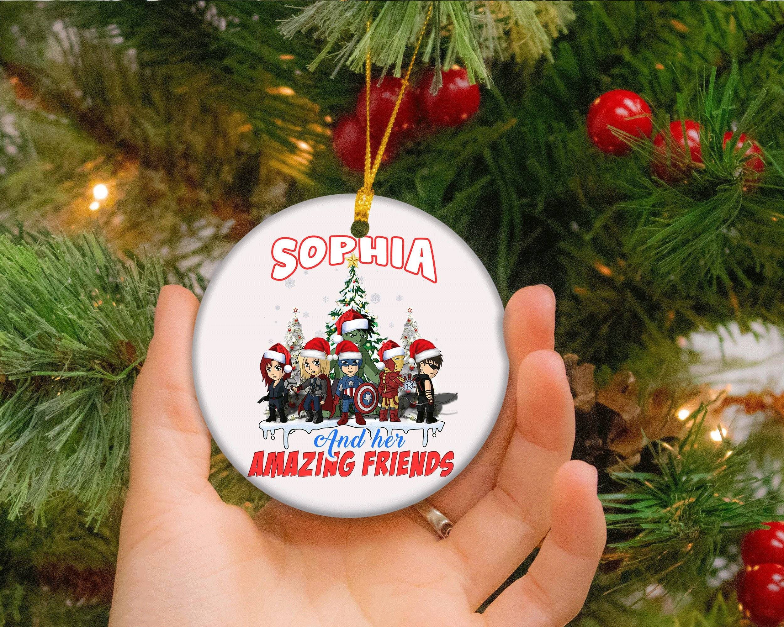 Personalized Superhero Custom Name Christmas Ornament Perfect And Unique Gifts For Family On Christmas