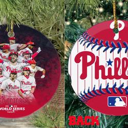 Phillies World Series 2022 Champions MLB Philadelphia Ornament Perfect And Unique Gifts For Family On Christmas