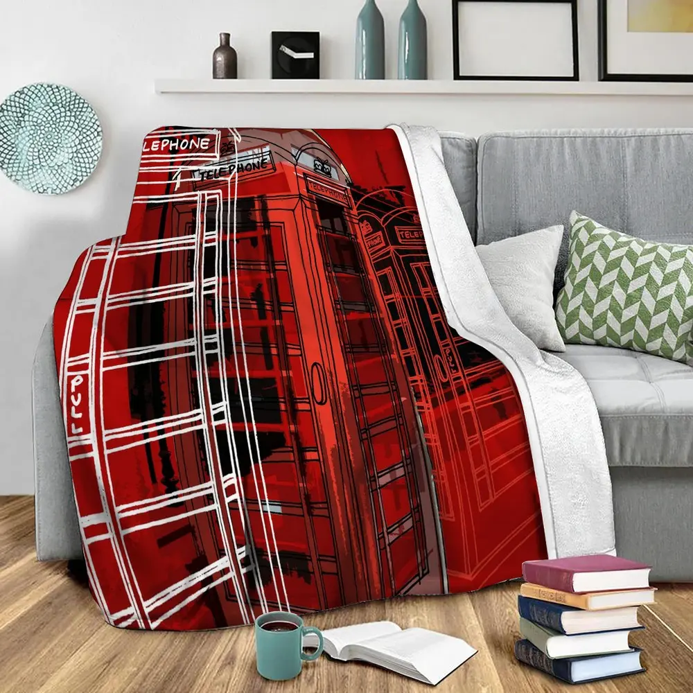 Phone Box Fleece Throw Blanket Meaningful Gift For Halloween Christmas
