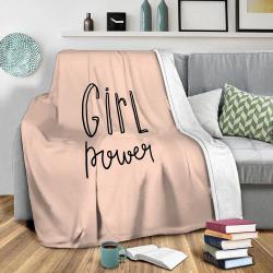 Pink Girl Power Fleece Throw Blanket Meaningful Gift For Halloween Christmas