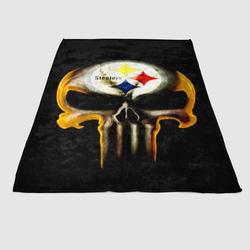 Pittsburgh Steelers Skull 1 Soft Fleece Blanket Meaningful Gift For Halloween Christmas