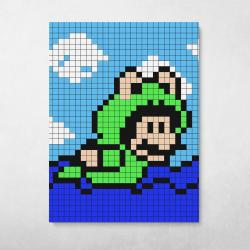 Pixel Frog Suit Wall Art Canvas Meaning Gift For Birthday Christmas
