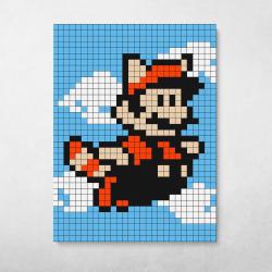 Pixel Raccoon Suit Wall Art Canvas Meaning Gift For Birthday Christmas