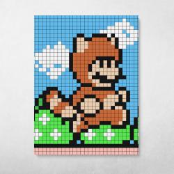 Pixel Tanooki Suit Wall Art Canvas Meaning Gift For Birthday Christmas For Love