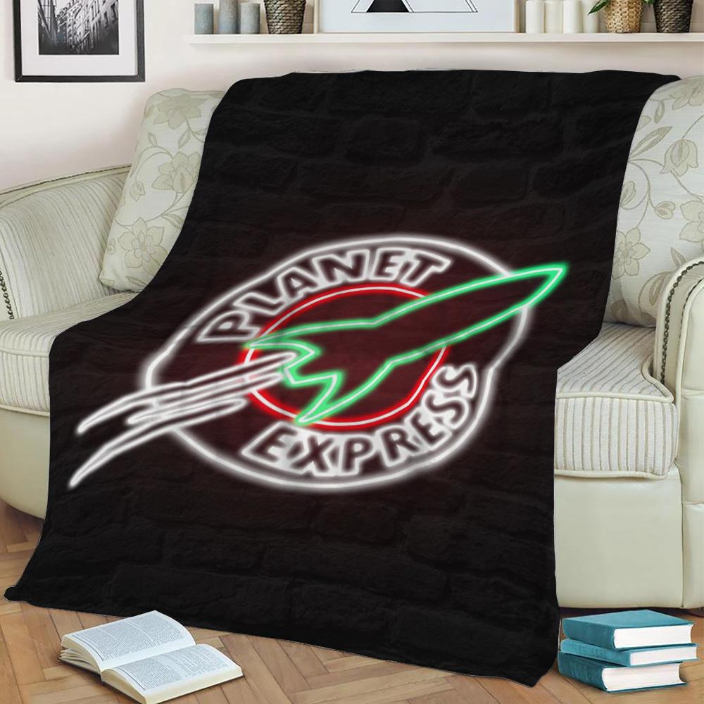 Planet Express Futurama Fleece Throw Blanket Meaningful Gift For Halloween Christmas