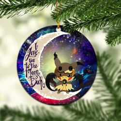 Pokemon Pikachu Horror 2 Love You To The Moon Galaxy Mica Circle Ornament Perfect Gifts For Family On Christmas