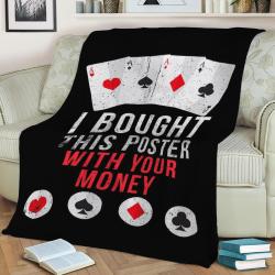 Poker Funny Poster Casino Fleece Throw Blanket Meaningful Gift For Halloween Christmas