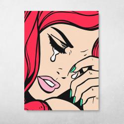 Pop Art Crying Girl Wall Art Canvas Meaning Gift For Birthday Christmas