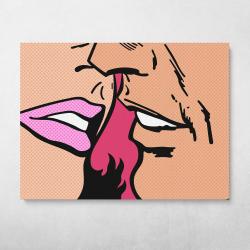 Pop Kiss Wall Art Canvas Meaning Gift For Birthday Christmas Halloween