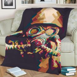 Pop Art Of Mask Nuclear Fleece Throw Blanket Meaningful Gift For Halloween Christmas