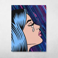 Pop Art Crying Girl (Rain) Wall Art Canvas Meaning Gift For Birthday Christmas