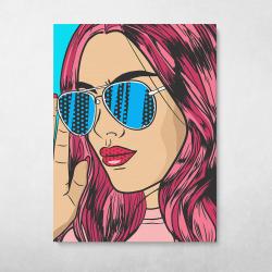 Pop Art Girl With Sunglasses Wall Art Canvas Meaning Gift For Birthday Christmas