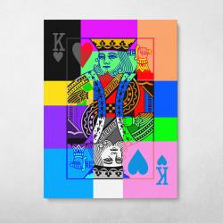 Pop King of Hearts Wall Art Canvas Meaning Gift For Birthday Christmas