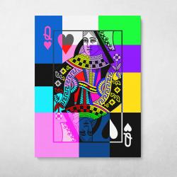 Pop Queen of Hearts Wall Art Canvas Meaning Gift For Birthday Christmas