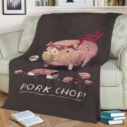 Pork Chop! Fleece Throw Blanket Meaningful Gift For Halloween Christmas