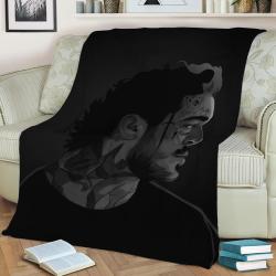 Post Malone Grayscale Fleece Throw Blanket Meaningful Gift For Halloween Christmas