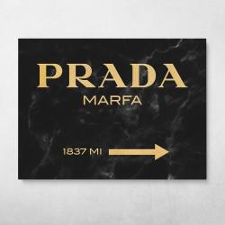 Prada Marfa (Dark) Wall Art Canvas Meaning Gift For Birthday Christmas