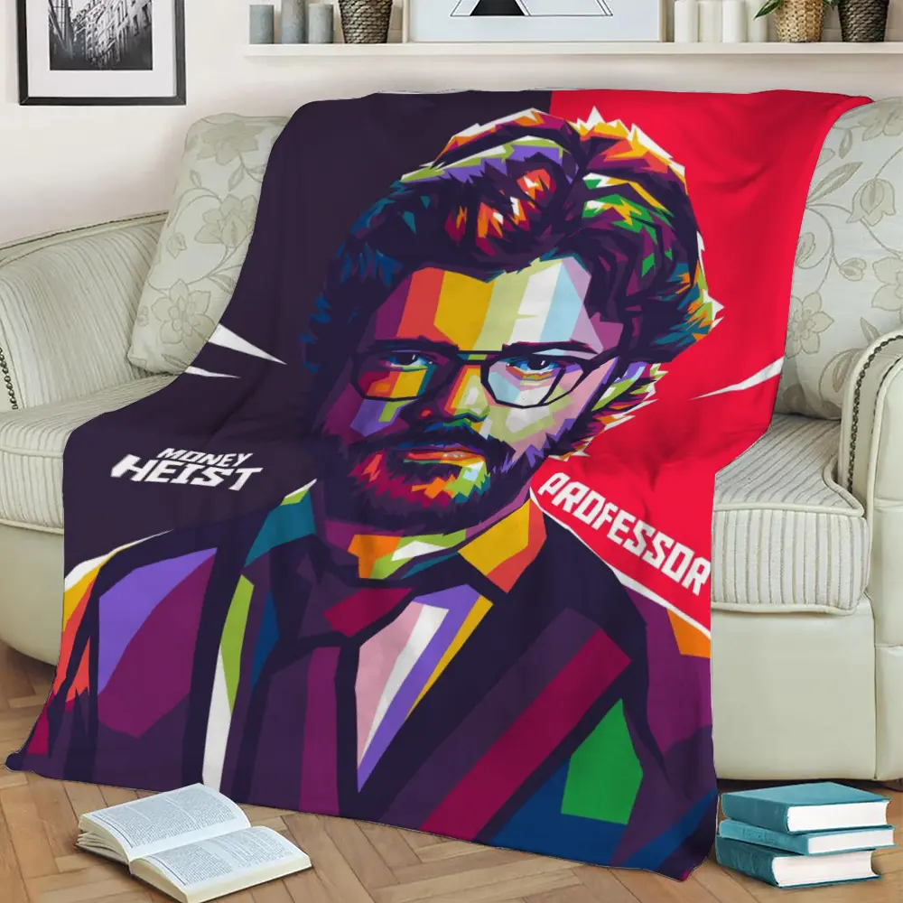 Professor Money Heist Wpap Fleece Throw Blanket Meaningful Gift For Halloween Christmas