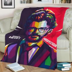 Professor Money Heist Wpap Fleece Throw Blanket Meaningful Gift For Halloween Christmas