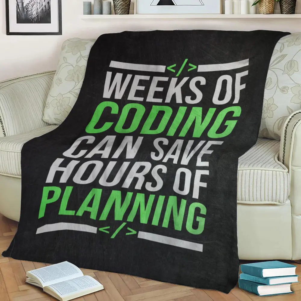 Programmer Funny Quote Fleece Throw Blanket Meaningful Gift For Halloween Christmas
