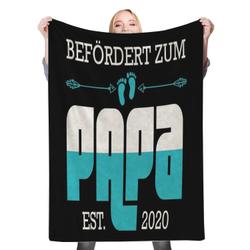 Promoted To Dad 2020 Fleece Throw Blanket Meaningful Gift For Halloween Christmas