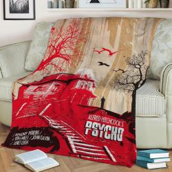Psycho Art Movie Inspired Fleece Throw Blanket Meaningful Gift For Halloween Christmas