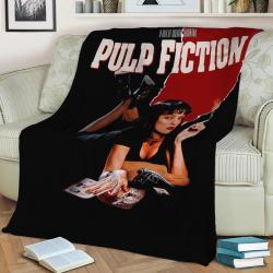 Pulp Poster Fleece Throw Blanket Meaningful Gift For Halloween Christmas
