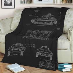 Pzkpfw Iv Ausf.G Blueprint Fleece Throw Blanket Meaningful Gift For Halloween Christmas
