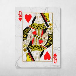 Queen of Hearts Wall Art Canvas Meaning Gift For Birthday Christmas