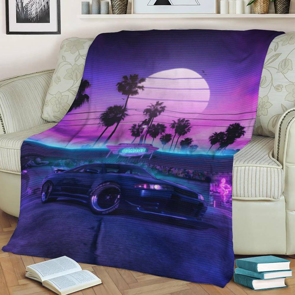 R32 Sunset Fleece Throw Blanket Meaningful Gift For Halloween Christmas