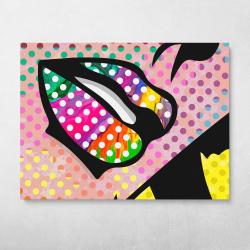 Rainbow Lips Wall Art Canvas Meaning Gift For Birthday Christmas