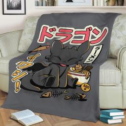 Ramen Night Fleece Throw Blanket Meaningful Gift For Halloween Christmas