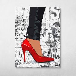 Red Fashion Pumps Wall Art Canvas Meaning Gift For Birthday Christmas