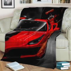 Red Pista Fleece Throw Blanket Meaningful Gift For Halloween Christmas
