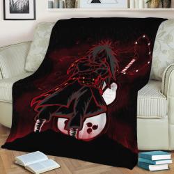 Red Shinobi Madara Fleece Throw Blanket Meaningful Gift For Halloween Christmas