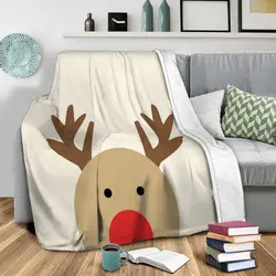 Reindeer Fleece Throw Blanket Meaningful Gift For Halloween Christmas