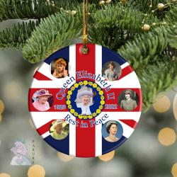 Rest In Peace Rip Jubilee Queen Elizabeth Majesty The Ceramic Ornament Perfect And Unique Gifts For Family On Christmas