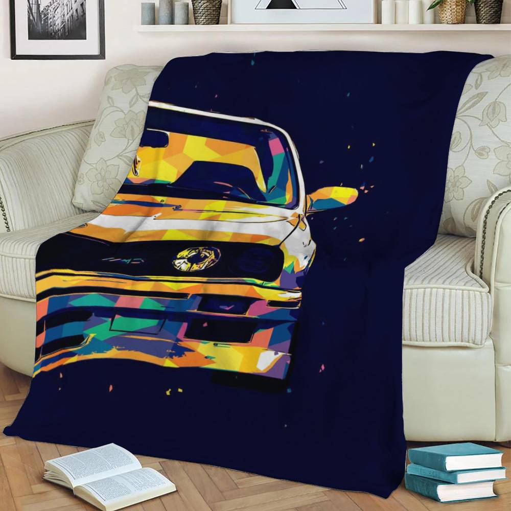 Retro Racing Car Fleece Throw Blanket Meaningful Gift For Halloween Christmas