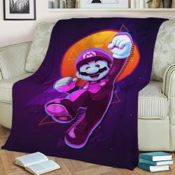 Retro Super Mario V2 Fleece Throw Blanket Meaningful Gift For Halloween Christmas