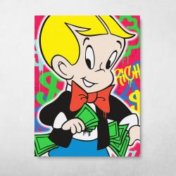 Richie Rich Graffiti Street Art Wall Art Canvas Meaning Gift For Birthday Christmas