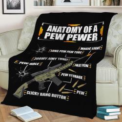 Rifle Anatomy Fleece Throw Blanket Meaningful Gift For Halloween Christmas