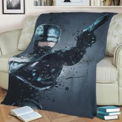 Robocop. Splatter Effect Artwork Inspired By The Roboco Fleece Throw Blanket Meaningful Gift For Halloween Christmas