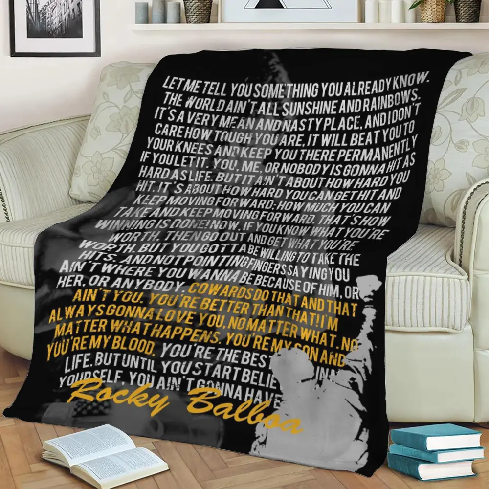 Rocky Balboa Movie Poster Fleece Throw Blanket Meaningful Gift For Halloween Christmas