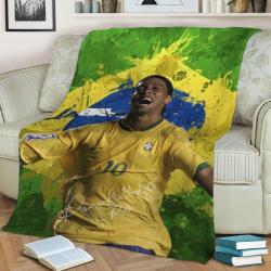 Ronaldinho R10 Fleece Throw Blanket Meaningful Gift For Halloween Christmas