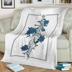 Roses Of The Broken Sword Fleece Throw Blanket Meaningful Gift For Halloween Christmas