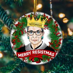 Ruth Bader Ginsburg RBG Christmas Ceramic Ornaments Perfect And Unique Gifts For Family On Christmas