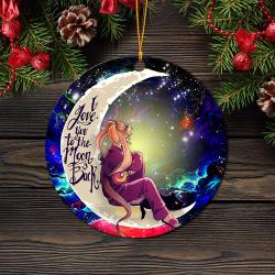 Sailor Moon 1 Love You To The Moon Galaxy Mica Circle Ornament Perfect Gift For Holiday Perfect Gifts For Family On Christmas