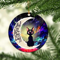 Sailor Moon Cat Love You To The Moon Galaxy Mica Circle Ornament Perfect Gift For Holiday Perfect Gifts For Family On Christmas