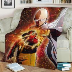 Saitama Fleece Throw Blanket Meaningful Gift For Halloween Christmas